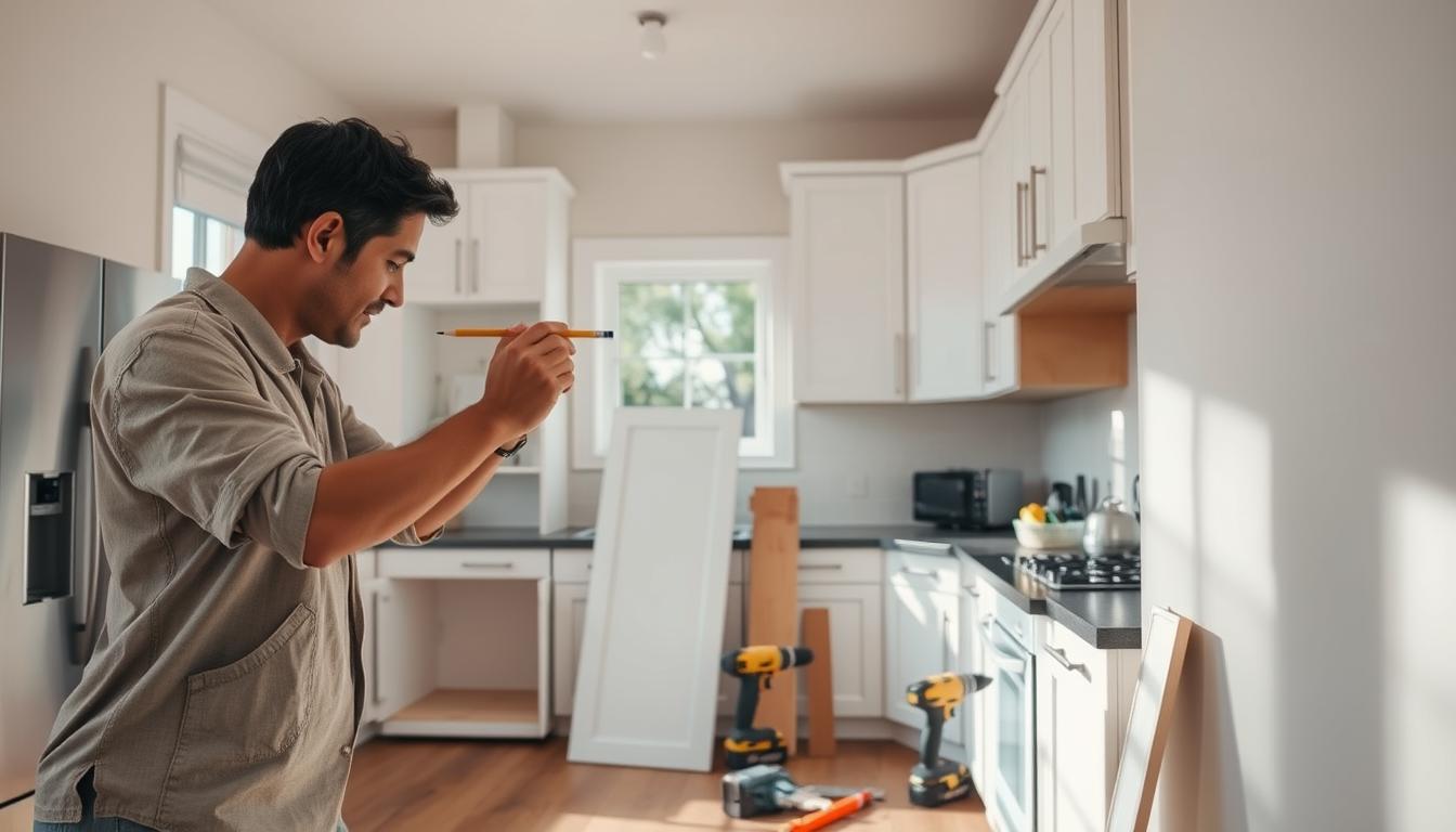 Installing kitchen cabinets-DIY Home Improvement Cabinets